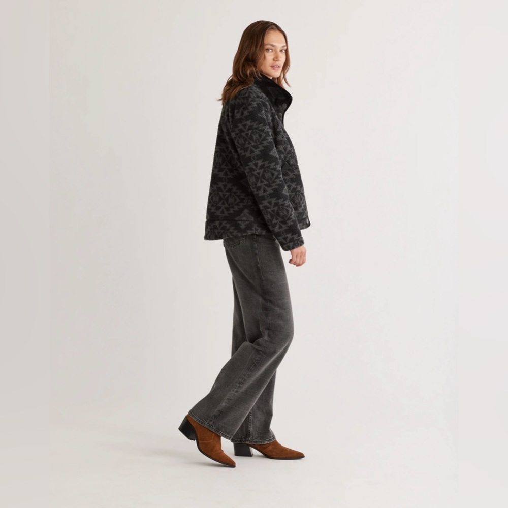 ❌SOLD❌NWOT PENDLETON Sacred-Star Pattern Fleece Snap Button Black/Gray Jacket